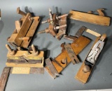 Group lot of antique wood planes, square