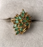14k gold and Emerald Ring Size 6