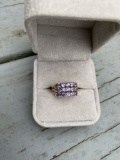 14k gold, diamond, tanzanite ring