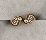 18k gold .50 ctw diamond earrings