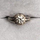 Antique 18k Gold, 1ct Diamond Engagement ring