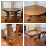 Oval Antique Oak Table with Drawer