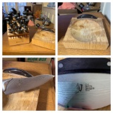 Great Knife Block and Assorted Knives.  See Photos