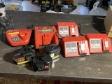 Assortment of Milwaukee Chargers & Batteries
