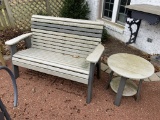 Composite Outdoor Bench And Side Table