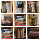 Cleanout Upstairs Bedroom Closet - Ironing Board, Great Selection of Books, File Cabinet & More