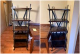 2 Beautiful Industrial Style Iron and Wood Bookshelves