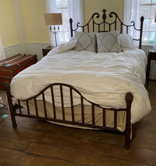 Queen Size Bed with Headboard, Foot Board, Bedding, Frame, Boxspring & Mattress