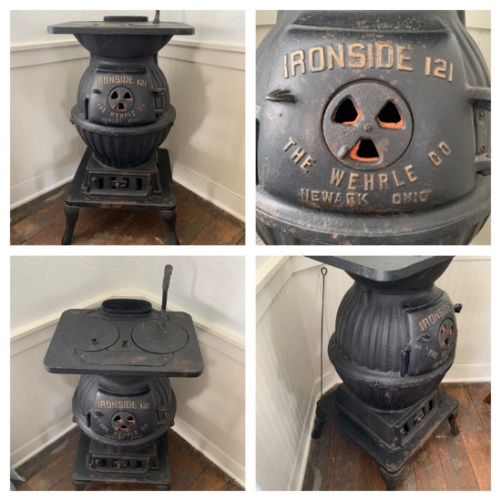 Ironside 121 "The Wehrle Co Newark Ohio" No 38 Cast Iron Potbelly Stove