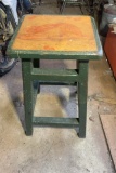 Wooden Stool with Painted Bunny Top