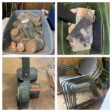 Canning Jars, Fireplace Insert Logs and Burner, Craftsman Edger & Patio Chairs