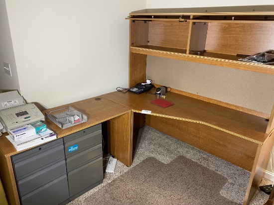 Large office unit with file cabinets, office items