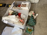 Vintage and newer Christmas Lot including Ceramic Tree, Dickens Village