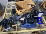 Canon EOS Camera, lens, Garmin GPS, medal in case etc