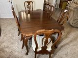 Vintage Cherry Wood Table and 6 chairs lot