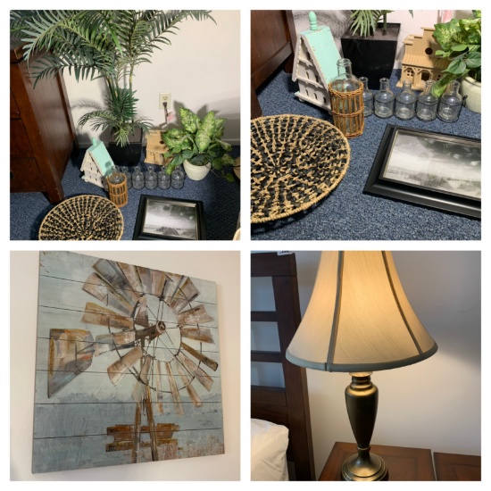 Framed Prints, Lamps, Household Decorations & Fake Plants
