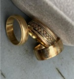 3 Antique 14k Gold Wedding Band Rings