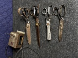 Group lot of large industrial sized scissors