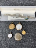 Group of Pocket Watches & Mathey-Tissot Watch