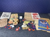 Vintage Coasters, Military Patches, Handcuffs & Ephemera