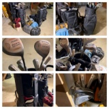 Group of Golf Clubs & Bowling Balls