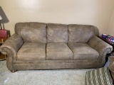 Leather Look Sofa with Pillows