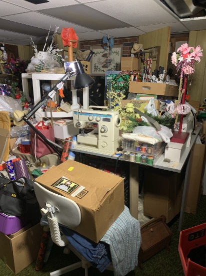 Very large basement craft area cleanout lot