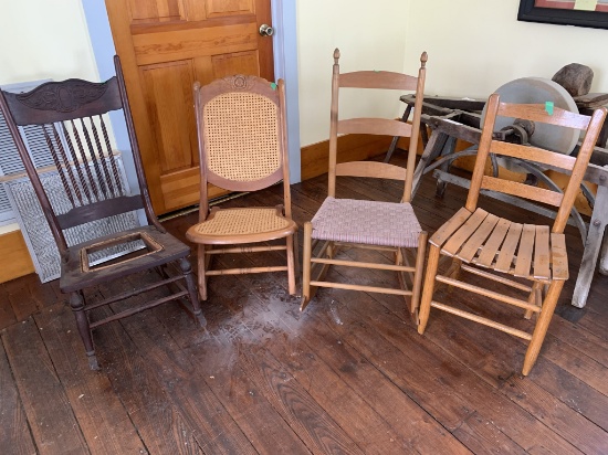 3 Antique Rocking Chair and 1 Chair