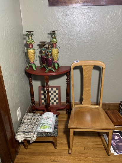 Sewing Rocker, Candle Holders, Checkers Game & More