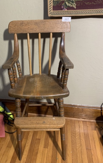 Antique High Chair & Tapestry