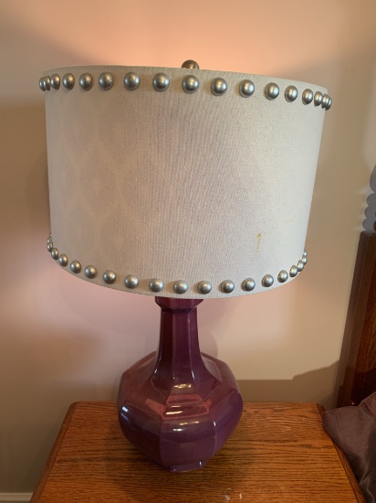 Purple Table Lamp with Shade