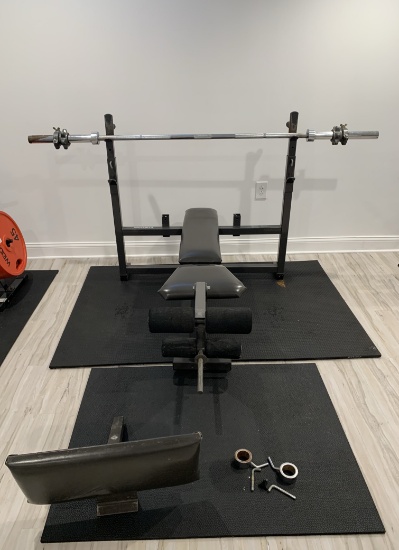 BodySmith Weight Bench with Olympic Bar & Mat