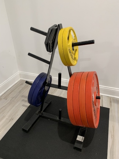 Olympic Weights with Rack & Mat