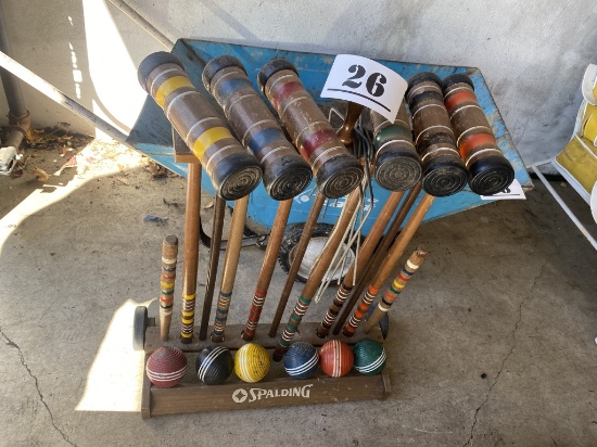 Vintage Spalding Croquet Set with Balls