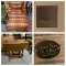 Pearson Upholstered Plaid Chair with Ottoman & Small Drop Leaf Side Table by Stone House Collection