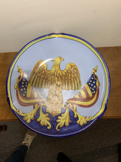 Decorative Marked Eagle American Flag Bowl