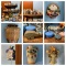 Miniature Stoneware Collectible, Wall Pockets, Hankey Box, Clock & More