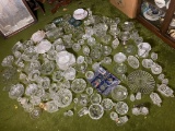 Very large lot of vintage glass including Waterford, Heisey