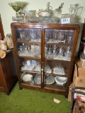 Antique glass front display cabinet