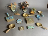 Group lot of Vintage Chinese, Asian items including Jade, enamel