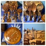 Love Spoons, Wall Clock, Signed Carved Birds & More