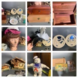 Lane Dresser Box, Vintage Hats, Art Deco Mirrors, Clock & More