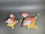 2 Unusual Antique Japan Cast Ducks