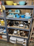 Entire Shelf Load of Pyrex, vintage glass and more