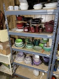 Entire Shelf Load of Fire King, Clarice Cliff, vintage glass and more