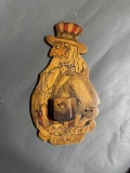 Antique Wooden Uncle Sam Match Holder