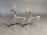 2 Rare MCM Mercury Glass Reindeer