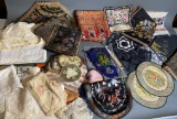 Large Lot assorted Antique Fabrics, beadwork and more