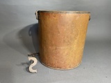 Large Antique Copper Bucket PLUS S Brand