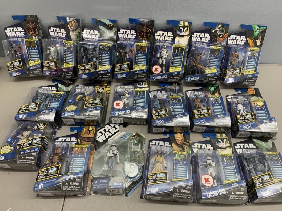 Group of  Hasbro Star Wars The Clone Wars Figures & Star Wars Rebel Trooper Signature Series